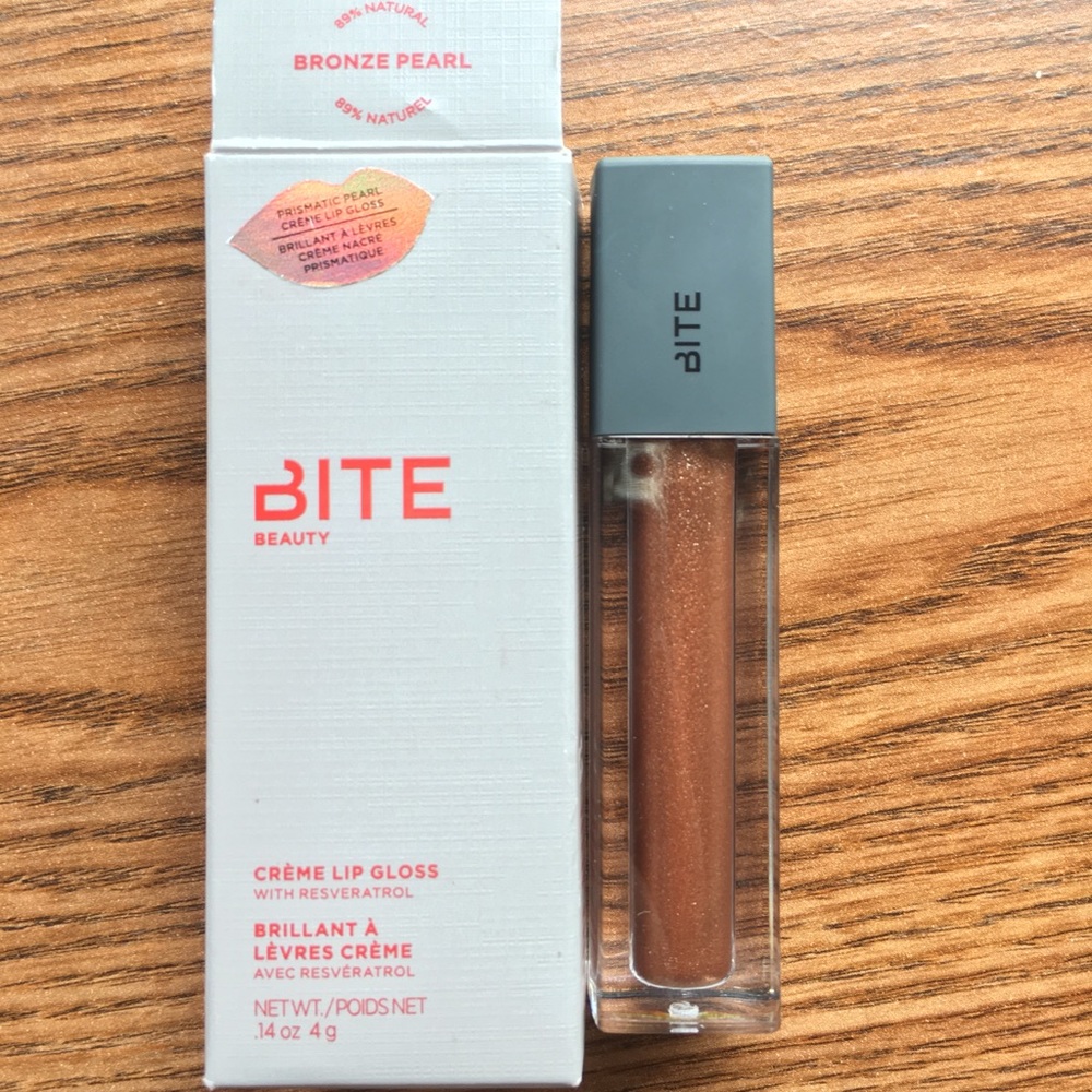 NWT Bite Beauty Creme Lip Gloss Bronze Pearl